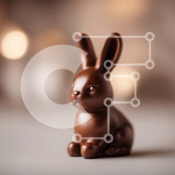 Intra Συλλεκτικό Ξύλινο Παζλ Plywood  4mm - Μικρό σοκολατένιο ειδώλιο λαγουδάκι με φώτα Σε Ξύλινο Κουτί - Διαστάσεις Puzzle: 10x10 cm – 25 κομμάτια - Image 1