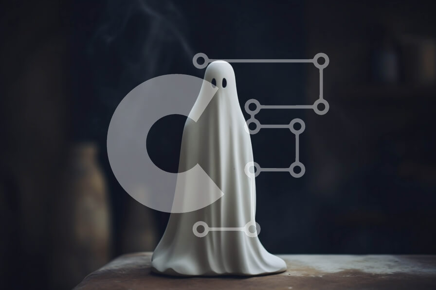 Intra Συλλεκτικό Ξύλινο Παζλ Plywood  4mm - Λευκό φάντασμα αγαλμάτιο με καπνό Σε Ξύλινο Κουτί - Διαστάσεις: 10x10 cm – 25 κομμάτια