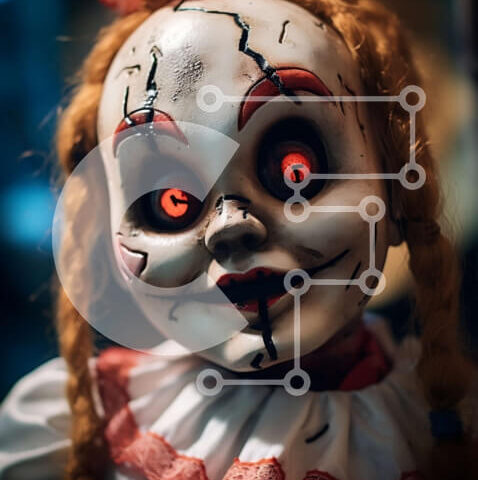 Intra Συλλεκτικό Ξύλινο Παζλ Plywood  4mm - Κοκκινομάτη κούκλα με σγουρά μαλλιά Σε Ξύλινο Κουτί - Διαστάσεις Puzzle: 10x10 cm – 25 κομμάτια - Image 1