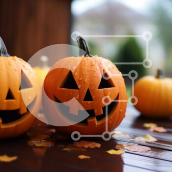 Intra Συλλεκτικό Ξύλινο Παζλ Plywood  4mm - Τρεις κολοκύθες σε ένα ξύλινο τραπέζι Σε Ξύλινο Κουτί - Διαστάσεις Puzzle: 10x10 cm – 25 κομμάτια - Image 1