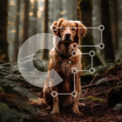 Intra Συλλεκτικό Ξύλινο Παζλ Plywood  4mm - Σοβαρό καφέ σκυλί σε ένα πυκνό δάσος Σε Ξύλινο Κουτί - Διαστάσεις: 10x10 cm – 25 κομμάτια - Image 1