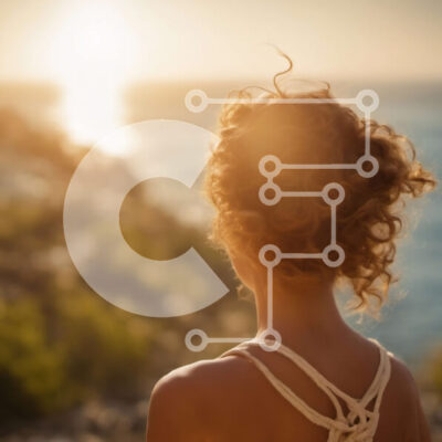 Intra Συλλεκτικό Ξύλινο Παζλ Plywood  4mm - Γυναίκα στον γκρεμό με θέα στον ωκεανό στο ηλιοβασίλεμα Σε Ξύλινο Κουτί - Διαστάσεις: 10x10 cm – 25 κομμάτια - Image 1