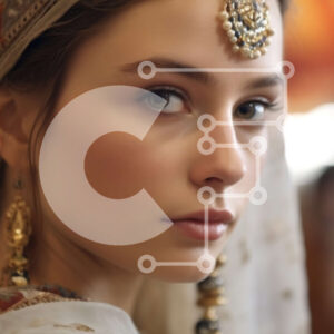 Intra Συλλεκτικό Ξύλινο Παζλ Plywood  4mm - Όμορφη εικόνα μιας γυναίκας με παραδοσιακά ινδικά ρούχα Σε Ξύλινο Κουτί - Διαστάσεις Puzzle: 10x10 cm – 25 κομμάτια