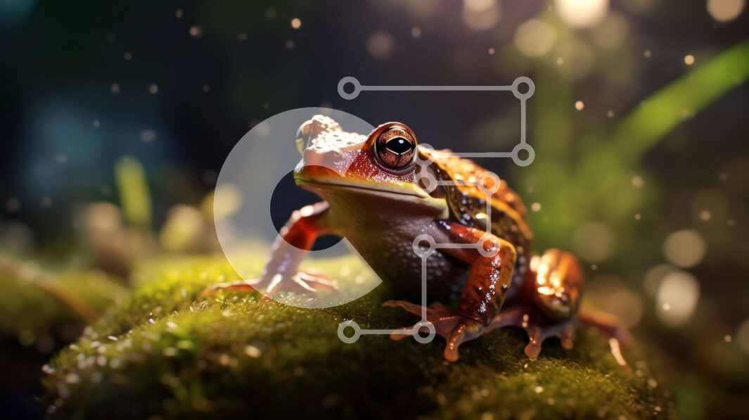 Intra Συλλεκτικό Ξύλινο Παζλ Plywood  4mm - Όμορφη εικόνα ενός δεντροβάτραχου με κόκκινα μάτια στο φυσικό του περιβάλλον Σε Ξύλινο Κουτί - Διαστάσεις: 10x10 cm – 25 κομμάτια