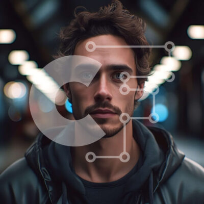 Intra Συλλεκτικό Ξύλινο Παζλ Plywood 4mm - Σοβαρός νεαρός άνδρας στο σταθμό του μετρό φορώντας μια μαύρη κουκούλα Σε Ξύλινο Κουτί - Διαστάσεις Puzzle: 10x10 cm – 25 κομμάτια - Image 1