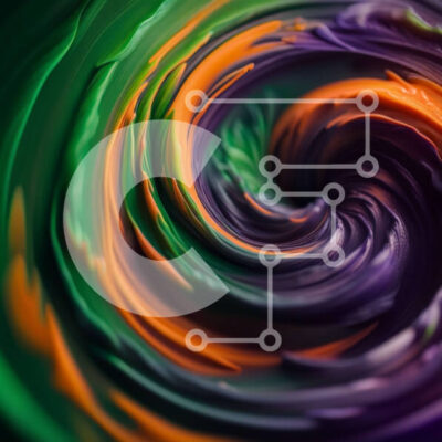 Intra Συλλεκτικό Ξύλινο Παζλ Plywood  4mm - Δυναμική και ενεργειακή σπείρα στροβιλισμού βαφής Σε Ξύλινο Κουτί - Διαστάσεις Puzzle: 10x10 cm – 25 κομμάτια - Image 1