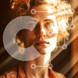 Intra Συλλεκτικό Ξύλινο Παζλ Plywood  4mm - Πορτρέτο μιας νεαρής γυναίκας σε απαλό φως Σε Ξύλινο Κουτί - Διαστάσεις Puzzle: 10x10 cm – 25 κομμάτια