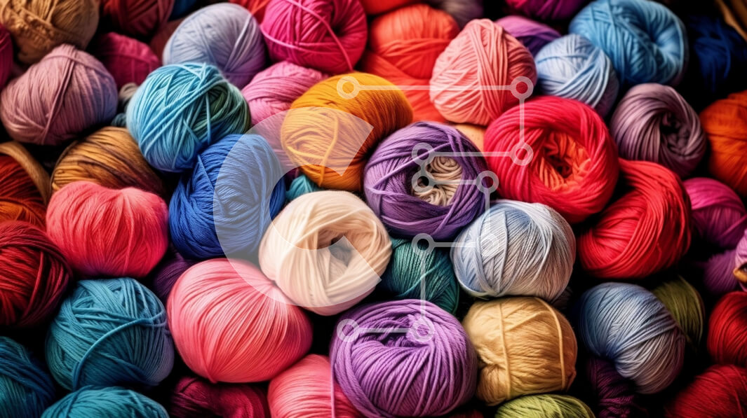 Intra Συλλεκτικό Ξύλινο Παζλ Plywood  4mm - Ζωντανό και πολύχρωμο σωρό με μπάλες νήματος Σε Ξύλινο Κουτί - Διαστάσεις: 10x10 cm – 25 κομμάτια