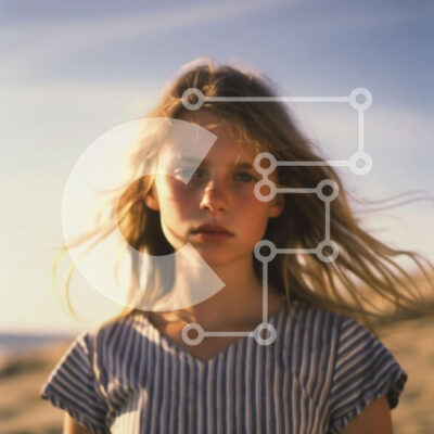 Intra Συλλεκτικό Ξύλινο Παζλ Plywood  4mm - Όμορφη εικόνα νεαρού κοριτσιού στην παραλία που κοιτάζει έξω στη θάλασσα Σε Ξύλινο Κουτί - Διαστάσεις Puzzle: 10x10 cm – 25 κομμάτια - Image 1