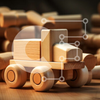 Intra Συλλεκτικό Ξύλινο Παζλ Plywood  4mm - Ξύλινο φορτηγό παιχνιδιών σε ξύλινη επιφάνεια Σε Ξύλινο Κουτί - Διαστάσεις Puzzle: 10x10 cm – 25 κομμάτια - Image 1