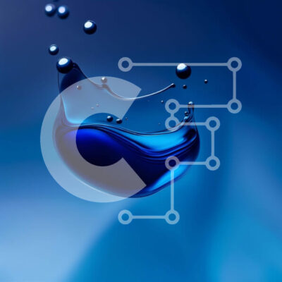 Intra Συλλεκτικό Ξύλινο Παζλ Plywood  4mm - Δυναμική εικόνα μπλε υγρού πιτσιλίσματος σε κυκλική κίνηση Σε Ξύλινο Κουτί - Διαστάσεις Puzzle: 10x10 cm – 25 κομμάτια - Image 1