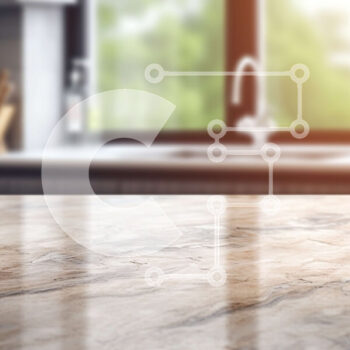 Intra Συλλεκτικό Ξύλινο Παζλ Plywood  4mm - Μαρμάρινος πάγκος κουζίνας με γυαλιστερό φινίρισμα και μαρμάρινο ράφι Σε Ξύλινο Κουτί - Διαστάσεις Puzzle: 10x10 cm – 25 κομμάτια - Image 1