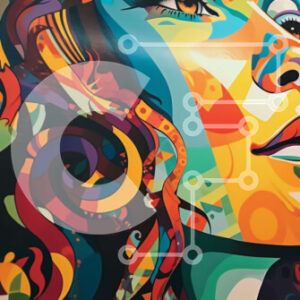 Intra Συλλεκτικό Ξύλινο Παζλ Plywood  4mm - Δονούμενη εικόνα μιας έκπληκτης γυναίκας με πολύχρωμα μαλλιά και μακιγιάζ Σε Ξύλινο Κουτί - Διαστάσεις Puzzle: 10x10 cm – 25 κομμάτια