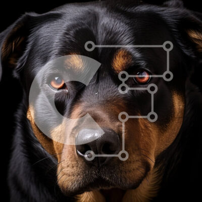 Intra Συλλεκτικό Ξύλινο Παζλ Plywood  4mm - Κοντινό πλάνο του προσώπου ενός σκύλου με μαύρη μύτη και καστανά μάτια Σε Ξύλινο Κουτί - Διαστάσεις: 10x10 cm – 25 κομμάτια - Image 1