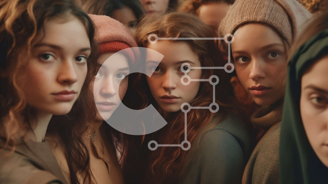 Intra Συλλεκτικό Ξύλινο Παζλ Plywood  4mm - Ομάδα νέων γυναικών με άνετα ρούχα Σε Ξύλινο Κουτί - Διαστάσεις Puzzle: 10x10 cm – 25 κομμάτια