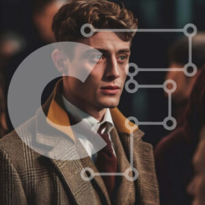 Intra Συλλεκτικό Ξύλινο Παζλ Plywood  4mm - Επαγγελματίας στην πολυσύχναστη οδό κοιτάζοντας μπροστά Σε Ξύλινο Κουτί - Διαστάσεις Puzzle: 10x10 cm – 25 κομμάτια