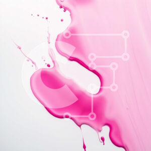 Intra Συλλεκτικό Ξύλινο Παζλ Plywood  4mm - Ζωντανό ροζ υγρό πιτσίλισμα σε λευκή επιφάνεια Σε Ξύλινο Κουτί - Διαστάσεις Puzzle: 10x10 cm – 25 κομμάτια