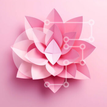 Intra Συλλεκτικό Ξύλινο Παζλ Plywood 4mm - Ροζ Origami Λουλούδι Lotus σε ροζ φόντο Σε Ξύλινο Κουτί - Διαστάσεις Puzzle: 10x10 cm – 25 κομμάτια - Image 1