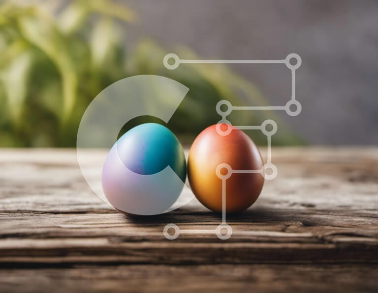 Intra Συλλεκτικό Ξύλινο Παζλ Plywood  4mm - Πολύχρωμα Πασχαλινά αυγά σε ξύλινη επιφάνεια Σε Ξύλινο Κουτί - Διαστάσεις Puzzle: 10x10 cm – 25 κομμάτια