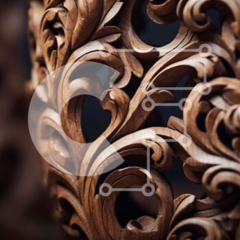 Intra Συλλεκτικό Ξύλινο Παζλ Plywood 4mm - Όμορφο ξυλόγλυπτο με περίπλοκο floral σχέδιο Σε Ξύλινο Κουτί - Διαστάσεις Puzzle: 10x10 cm – 25 κομμάτια - Image 1