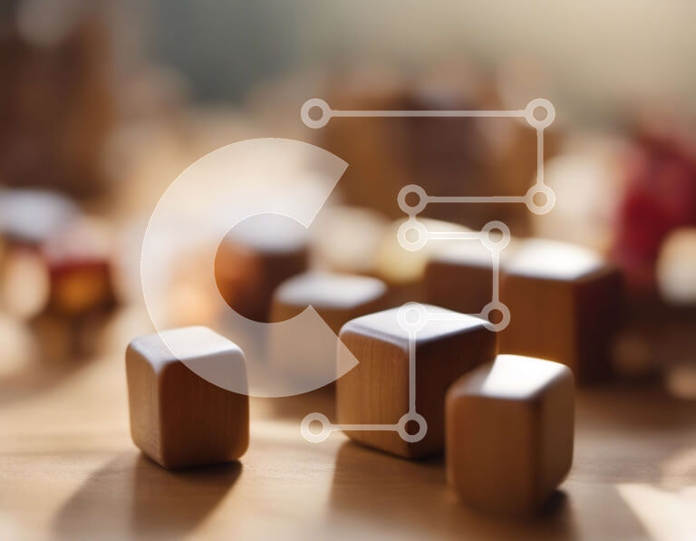 Intra Συλλεκτικό Ξύλινο Παζλ Plywood  4mm - Ξύλινοι μπλοκ σε ξύλινο τραπέζι Σε Ξύλινο Κουτί - Διαστάσεις: 10x10 cm – 25 κομμάτια