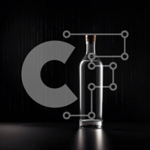 Intra Συλλεκτικό Ξύλινο Παζλ Plywood  4mm - Άδειο διαφανές γυάλινο μπουκάλι με ξύλινο καπάκι σε μαύρο φόντο Σε Ξύλινο Κουτί - Διαστάσεις: 10x10 cm – 25 κομμάτια