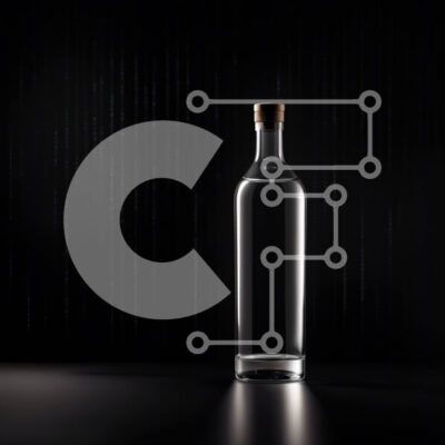 Intra Συλλεκτικό Ξύλινο Παζλ Plywood  4mm - Άδειο διαφανές γυάλινο μπουκάλι με ξύλινο καπάκι σε μαύρο φόντο Σε Ξύλινο Κουτί - Διαστάσεις: 10x10 cm – 25 κομμάτια - Image 1