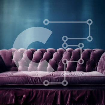 Intra Συλλεκτικό Ξύλινο Παζλ Plywood  4mm - Κομψός μωβ βελούδινος καναπές σε δωμάτιο με χαμηλό φωτισμό Σε Ξύλινο Κουτί - Διαστάσεις Puzzle: 10x10 cm – 25 κομμάτια - Image 1