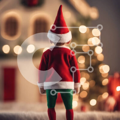 Intra Συλλεκτικό Ξύλινο Παζλ Plywood  4mm - Ξωτικό κούκλα με γιορτινά διακοσμητικά Σε Ξύλινο Κουτί - Διαστάσεις: 10x10 cm – 25 κομμάτια - Image 1