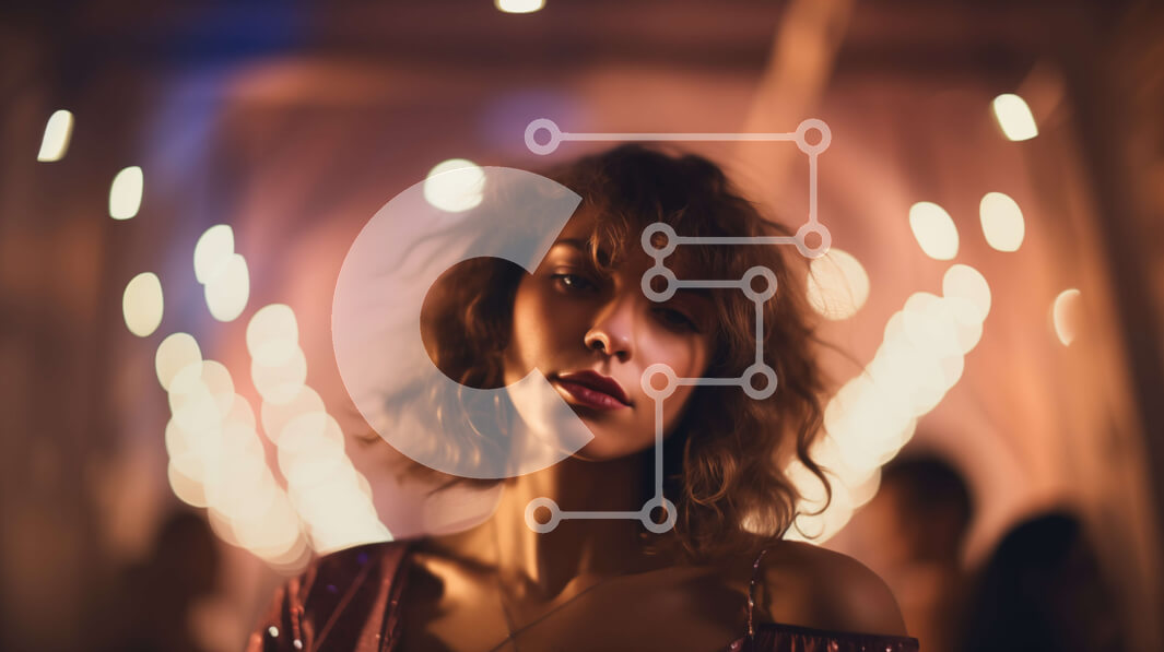 Intra Συλλεκτικό Ξύλινο Παζλ Plywood  4mm - Γυναίκα που κοιτάζει επίμονα στο διάστημα σε ένα πάρτι ή μια γιορτή Σε Ξύλινο Κουτί - Διαστάσεις Puzzle: 10x10 cm – 25 κομμάτια