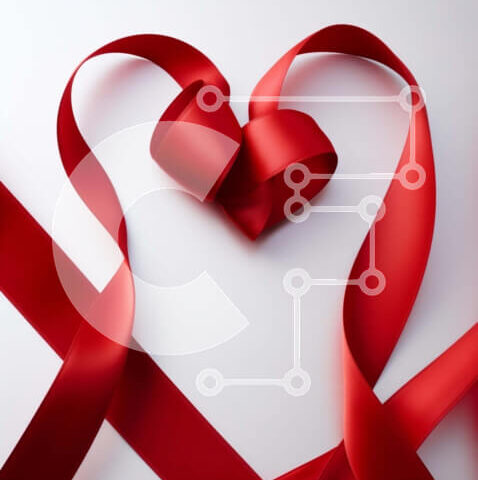 Intra Συλλεκτικό Ξύλινο Παζλ Plywood  4mm - Κόκκινες κορδέλες σε σχήμα καρδιάς σε λευκό φόντο Σε Ξύλινο Κουτί - Διαστάσεις Puzzle: 10x10 cm – 25 κομμάτια - Image 1