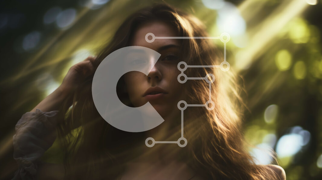 Intra Συλλεκτικό Ξύλινο Παζλ Plywood  4mm - Γυναίκα με τα μαλλιά που ρέουν στο δάσος Σε Ξύλινο Κουτί - Διαστάσεις Puzzle: 10x10 cm – 25 κομμάτια