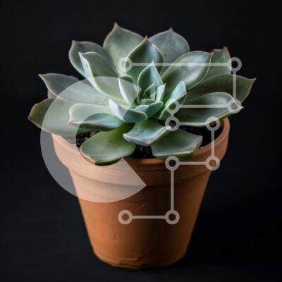 Intra Συλλεκτικό Ξύλινο Παζλ Plywood  4mm - Υγιές παχύφυτο σε μαύρο φόντο Σε Ξύλινο Κουτί - Διαστάσεις: 10x10 cm – 25 κομμάτια - Image 1