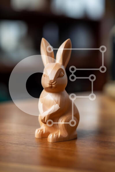 Intra Συλλεκτικό Ξύλινο Παζλ Plywood  4mm - Ξύλινο ειδώλιο λαγουδάκι και γυάλινο μπουκάλι στο τραπέζι Σε Ξύλινο Κουτί - Διαστάσεις: 10x10 cm – 25 κομμάτια