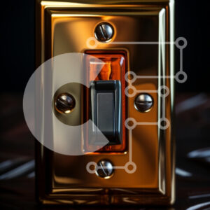 Intra Συλλεκτικό Ξύλινο Παζλ Plywood  4mm - Κομψός χρυσός διακόπτης φωτός για τις ανάγκες εσωτερικής διακόσμησης Σε Ξύλινο Κουτί - Διαστάσεις Puzzle: 10x10 cm – 25 κομμάτια