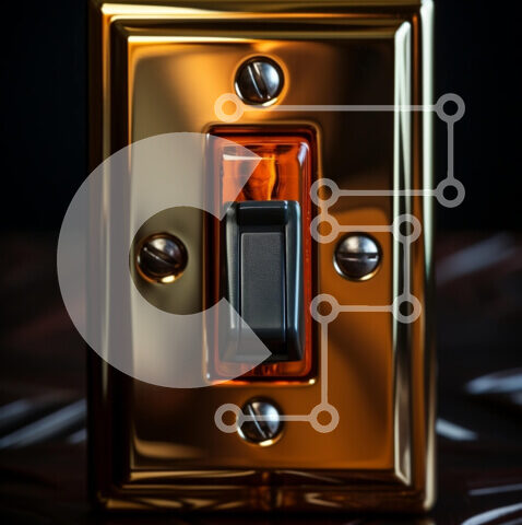 Intra Συλλεκτικό Ξύλινο Παζλ Plywood 4mm - Κομψός χρυσός διακόπτης φωτός για τις ανάγκες εσωτερικής διακόσμησης Σε Ξύλινο Κουτί - Διαστάσεις Puzzle: 10x10 cm – 25 κομμάτια - Image 1