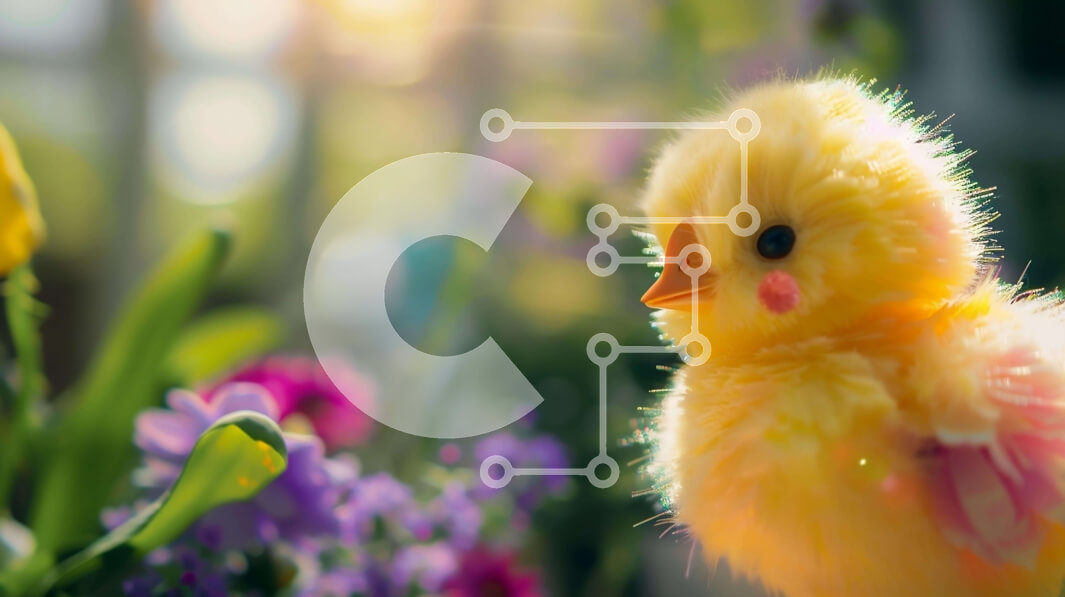 Intra Συλλεκτικό Ξύλινο Παζλ Plywood  4mm - Κίτρινο Πασχαλινό νεοσσό με λουλούδια Σε Ξύλινο Κουτί - Διαστάσεις: 10x10 cm – 25 κομμάτια