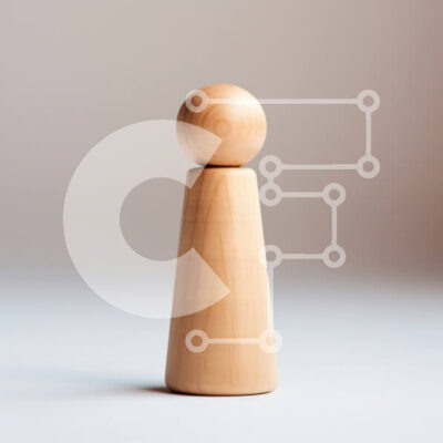 Intra Συλλεκτικό Ξύλινο Παζλ Plywood  4mm - Απλή και μινιμαλιστική εικόνα ενός ξύλινου μανταλιού σε λευκό φόντο Σε Ξύλινο Κουτί - Διαστάσεις: 10x10 cm – 25 κομμάτια - Image 1