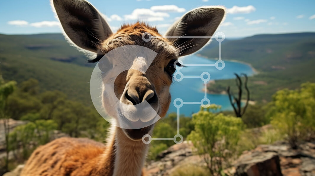 Intra Συλλεκτικό Ξύλινο Παζλ Plywood  4mm - Κοντινό πλάνο του προσώπου ενός Λάμα με γραφική θέα στο βουνό Σε Ξύλινο Κουτί - Διαστάσεις: 10x10 cm – 25 κομμάτια