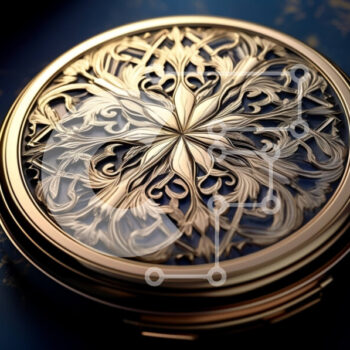 Intra Συλλεκτικό Ξύλινο Παζλ Plywood  4mm - Όμορφος χρυσός συμπαγής καθρέφτης με μοναδικά σκαλίσματα Σε Ξύλινο Κουτί - Διαστάσεις Puzzle: 10x10 cm – 25 κομμάτια - Image 1