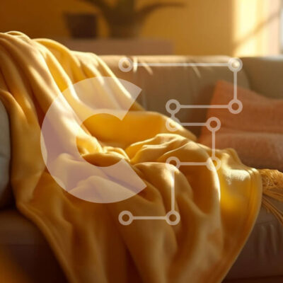 Intra Συλλεκτικό Ξύλινο Παζλ Plywood  4mm - Ζεστό και άνετο σαλόνι με κίτρινη κουβέρτα και φως του ήλιου Σε Ξύλινο Κουτί - Διαστάσεις Puzzle: 10x10 cm – 25 κομμάτια - Image 1