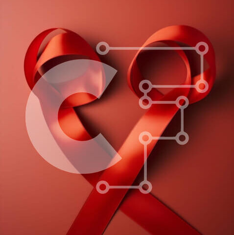 Intra Συλλεκτικό Ξύλινο Παζλ Plywood 4mm - Πλεγμένες κόκκινες κορδέλες σε κόκκινο φόντο Σε Ξύλινο Κουτί - Διαστάσεις Puzzle: 10x10 cm – 25 κομμάτια - Image 1