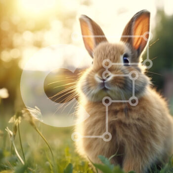 Intra Συλλεκτικό Ξύλινο Παζλ Plywood  4mm - Αξιολάτρευτη εικόνα ενός κουνελιού σε ένα φυσικό περιβάλλον Σε Ξύλινο Κουτί - Διαστάσεις: 10x10 cm – 25 κομμάτια - Image 1