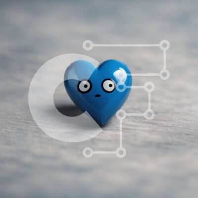 Intra Συλλεκτικό Ξύλινο Παζλ Plywood  4mm - Έκπληκτη μπλε καρδιά σε μια επιφάνεια Σε Ξύλινο Κουτί - Διαστάσεις Puzzle: 10x10 cm – 25 κομμάτια - Image 1