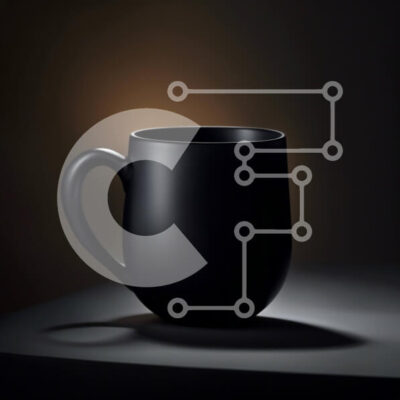 Intra Συλλεκτικό Ξύλινο Παζλ Plywood  4mm - Κομψή μαύρη κούπα καφέ σε σκούρο φόντο Σε Ξύλινο Κουτί - Διαστάσεις: 10x10 cm – 25 κομμάτια - Image 1