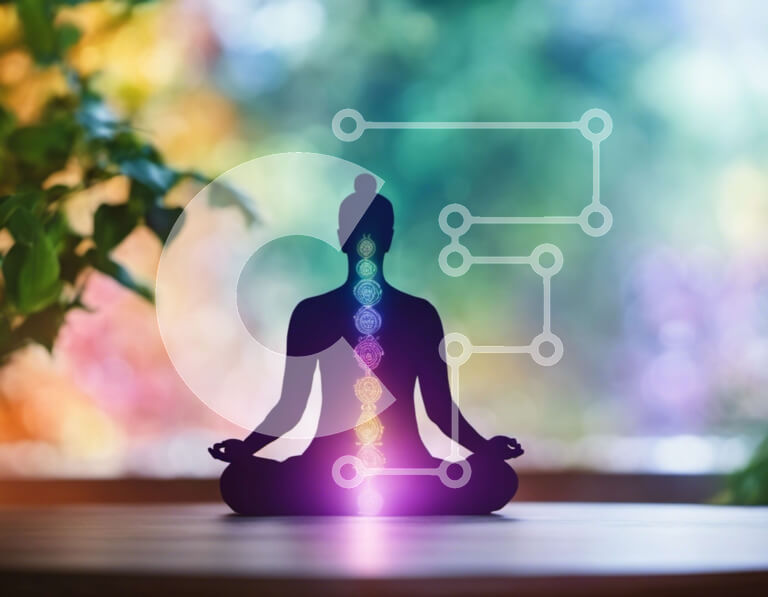 Intra Συλλεκτικό Ξύλινο Παζλ Plywood  4mm - Φιγούρα διαλογισμού με σύμβολα τσάκρα Σε Ξύλινο Κουτί - Διαστάσεις: 10x10 cm – 25 κομμάτια