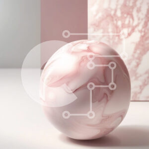 Intra Συλλεκτικό Ξύλινο Παζλ Plywood  4mm - Εκπληκτική εικόνα μιας ροζ μαρμάρινης μπάλας σε καθαρό λευκό φόντο Σε Ξύλινο Κουτί - Διαστάσεις: 10x10 cm – 25 κομμάτια