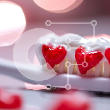 Intra Συλλεκτικό Ξύλινο Παζλ Plywood  4mm - Οδοντόβουρτσα με καρδιές σε σχήμα καρδιάς για τη διακόσμηση των δοντιών Σε Ξύλινο Κουτί - Διαστάσεις Puzzle: 10x10 cm – 25 κομμάτια - Image 1