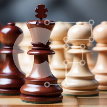 Intra Συλλεκτικό Ξύλινο Παζλ Plywood  4mm - Σκακιέρα με ξύλινα κομμάτια σκακιού Σε Ξύλινο Κουτί - Διαστάσεις Puzzle: 10x10 cm – 25 κομμάτια - Image 1