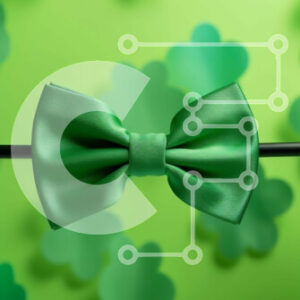 Intra Συλλεκτικό Ξύλινο Παζλ Plywood  4mm - Πράσινο παπιγιόν και τριφύλλια ημέρας του Αγίου Πατρικίου Σε Ξύλινο Κουτί - Διαστάσεις: 10x10 cm – 25 κομμάτια